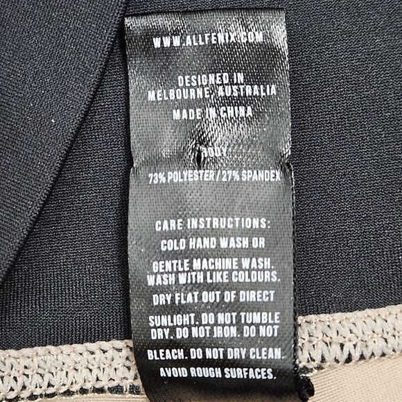 All Fenix High Rise 7/8 Colorblock Leggings Black Tan Performance Womens M - Picture 5 of 5